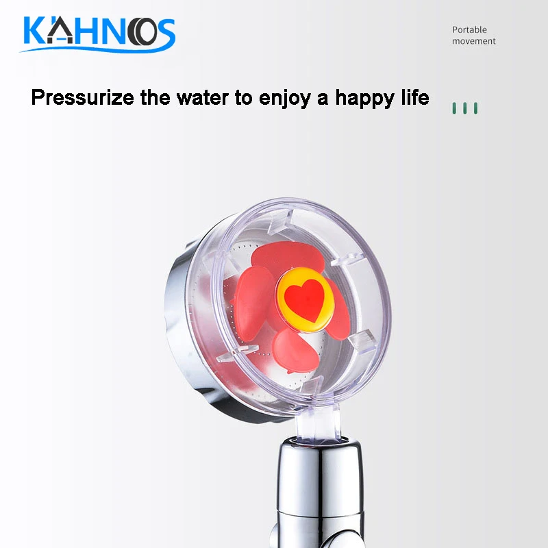

Fan Wind Blade Spiral Pressurized Hand Shower High Water Output 360 Degrees Rotating Turbocharged Head with On/off Switch Shower