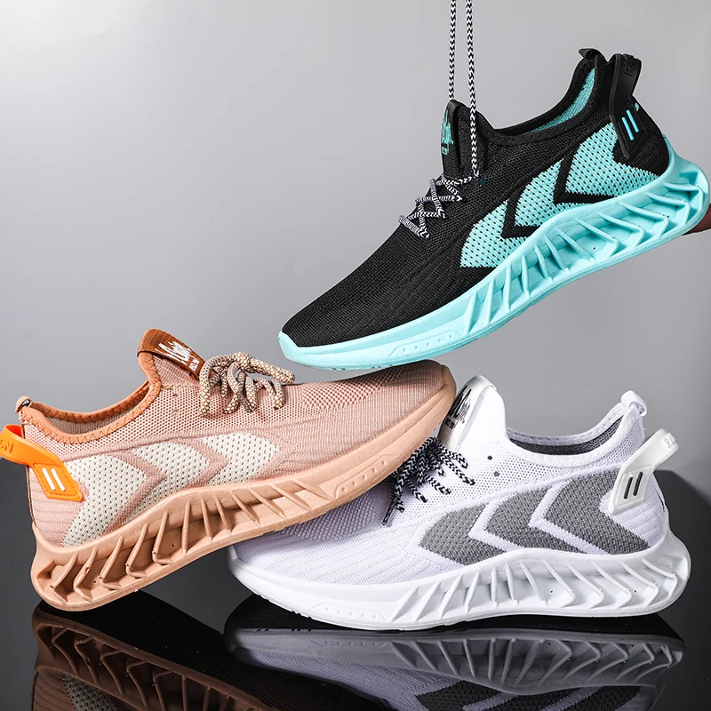 

Men Breathable Sport Hoes Fashion Wholesale Price Knitted Running High Quality Summer Air Cushion Hike Sneakers