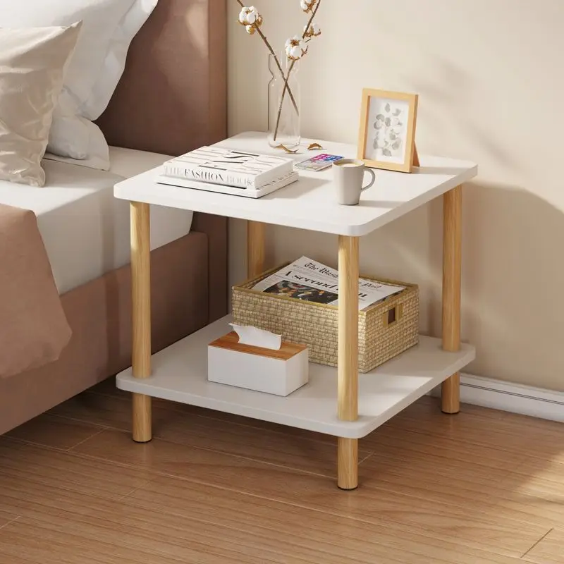 

Nordic Wooden Nightstand Minimalist Modern Luxury Nightstand Dresser Wrought Iron Corner Table Shelf Furniture Decoration