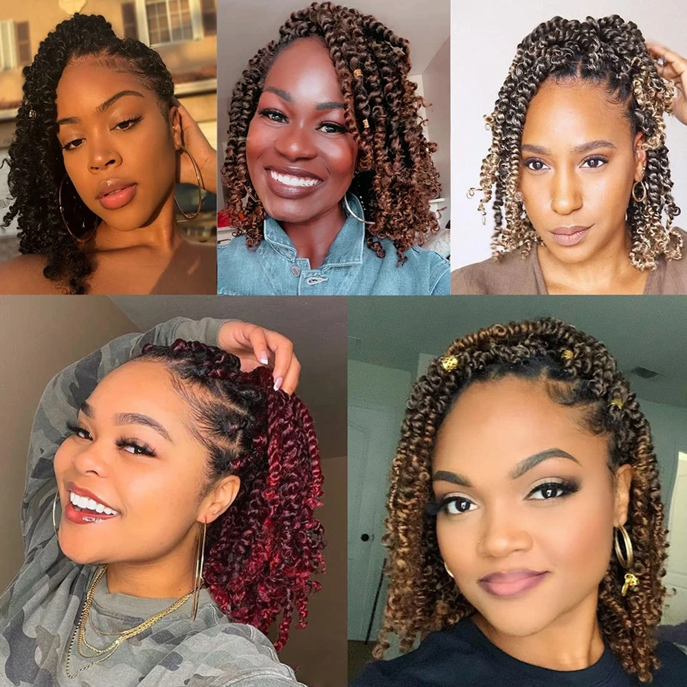 Синтетические короткие волнистые плетеные волосы Мягкие упругие Пружинные