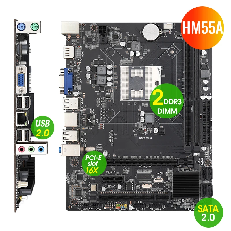 SZMZ HM55A материнская плата 989 PGA комплект с Pentium I7 640M процессор 8 Гб (2*4 Гб) DDR3 PC RAM