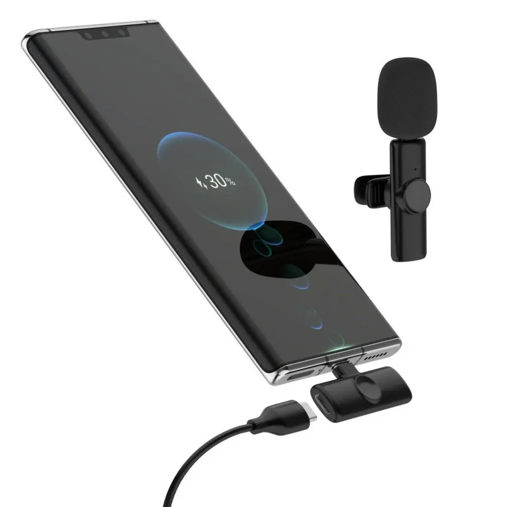 Уличный мобильный беспроводной петличный микрофон для iPhone Android Phone Mini Wireless Mic с
