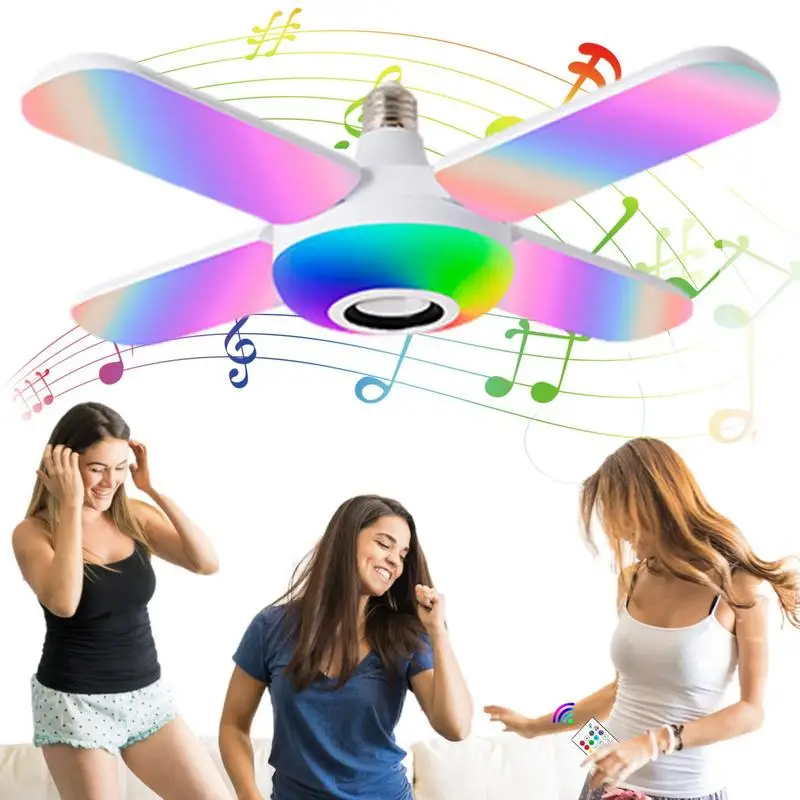 

Умная Складная светодиодная лампа, диско-светильник с четырьмя лезвиями, музыкальный сценический диджейский светильник для праздника, дома, вечеринки, цветные принадлежности