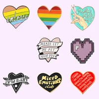 heart theme series enamel pin custom letter love cartoon brooches bag lapel pin button badge jewelry gift for friends wholesale