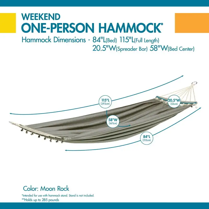 

84 Inch One-Person Hammock, Moon Rock