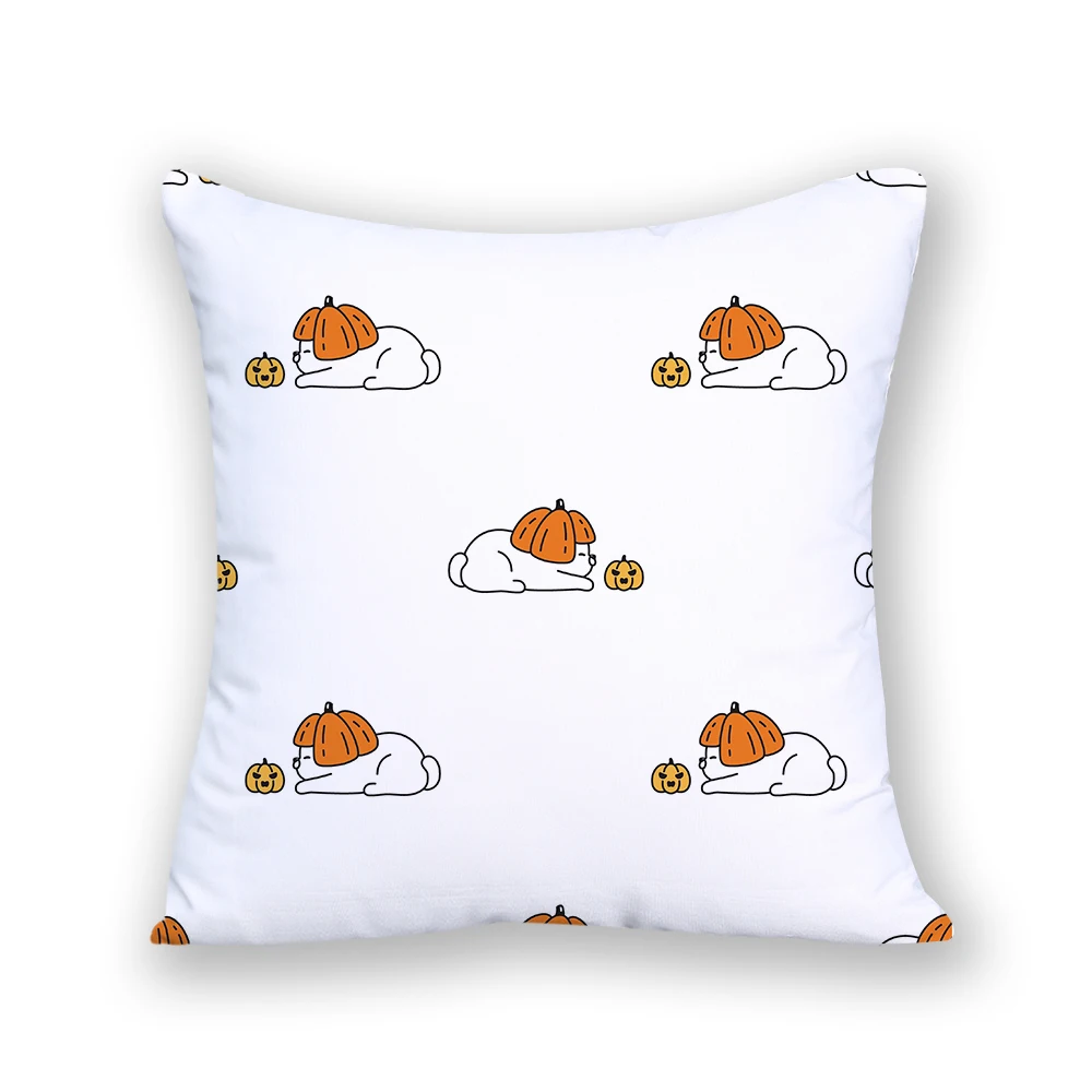 

2023 New Velvet Cushion Cover Polyester Linen Gift 45x45 Pillowcase Sofa White Almohadas Decorativas Square Cartoon Animal E2371
