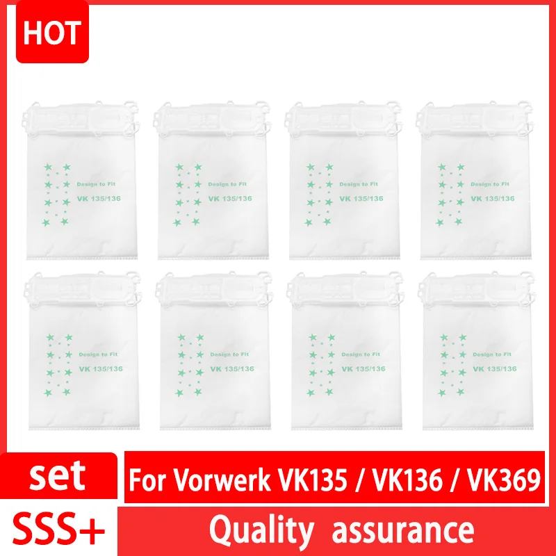 Для Vorwerk Kobold VK135 / VK136 / VK369 / FP135/FP136, сменный мешок для мусора, аксессуары, пылесборник Для Vorwerk Kobold VK135 / VK136 / VK369 / FP135/FP136, сменный мешок для мусора, аксессуары, пылесборник
