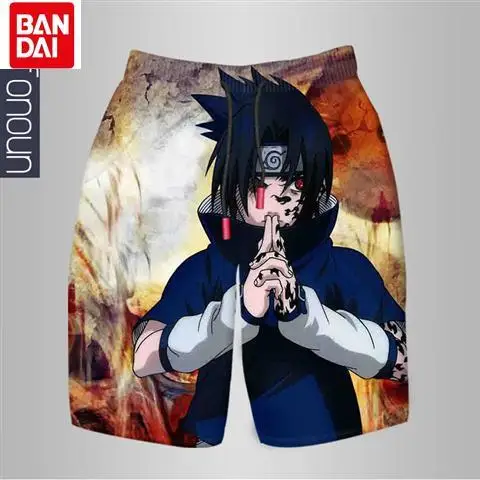 

Bandai 2022 New Anime Naruto Beach Pants Summer Trend Printing Casual Men's Loose Plus Size Breathable Outer Wear Shorts