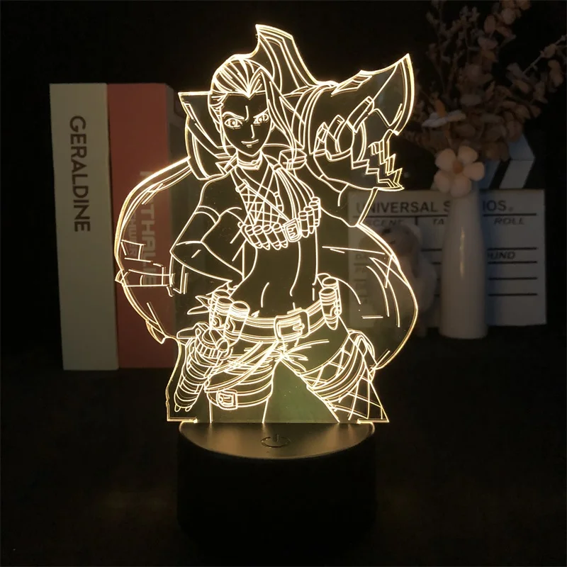 

Jinx League of Legends Led Night Light Alarm Clock Base Light Decorative Color with Remote Birthday Present Teenagers Game
