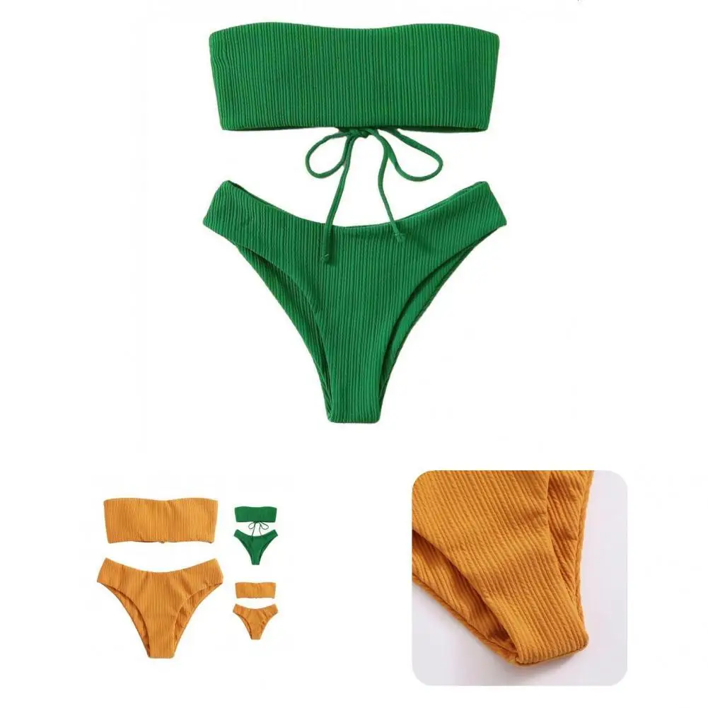 

Soft 1 Set Chic Eye-catching Charming Women Swimwear Sexy Bathing Suit Adjustable for Spa