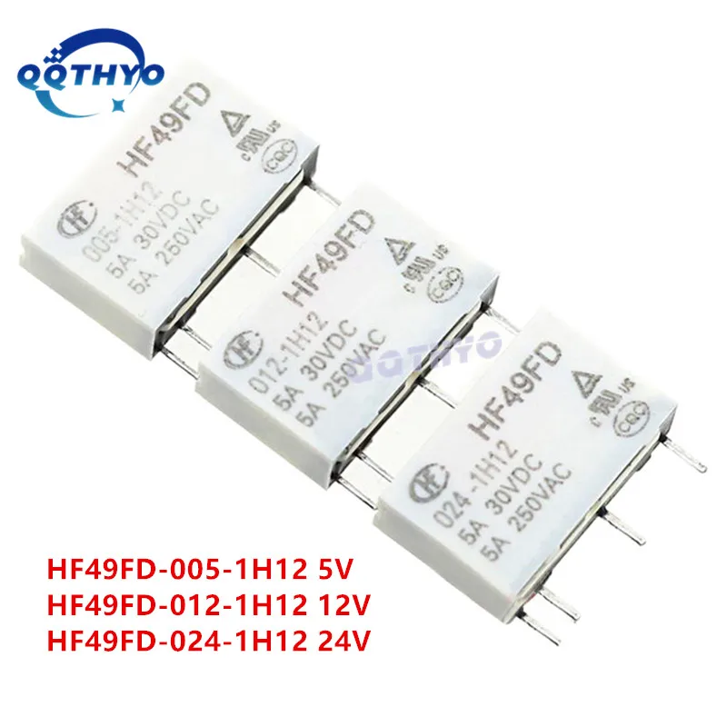 10 шт. миниатюрное силовое реле HF49FD 005-1H11 012-1H11 024-1H11 005-1H12 024-1H12 5В 12В 24В-1H11T -1H12T 5A 4Pin