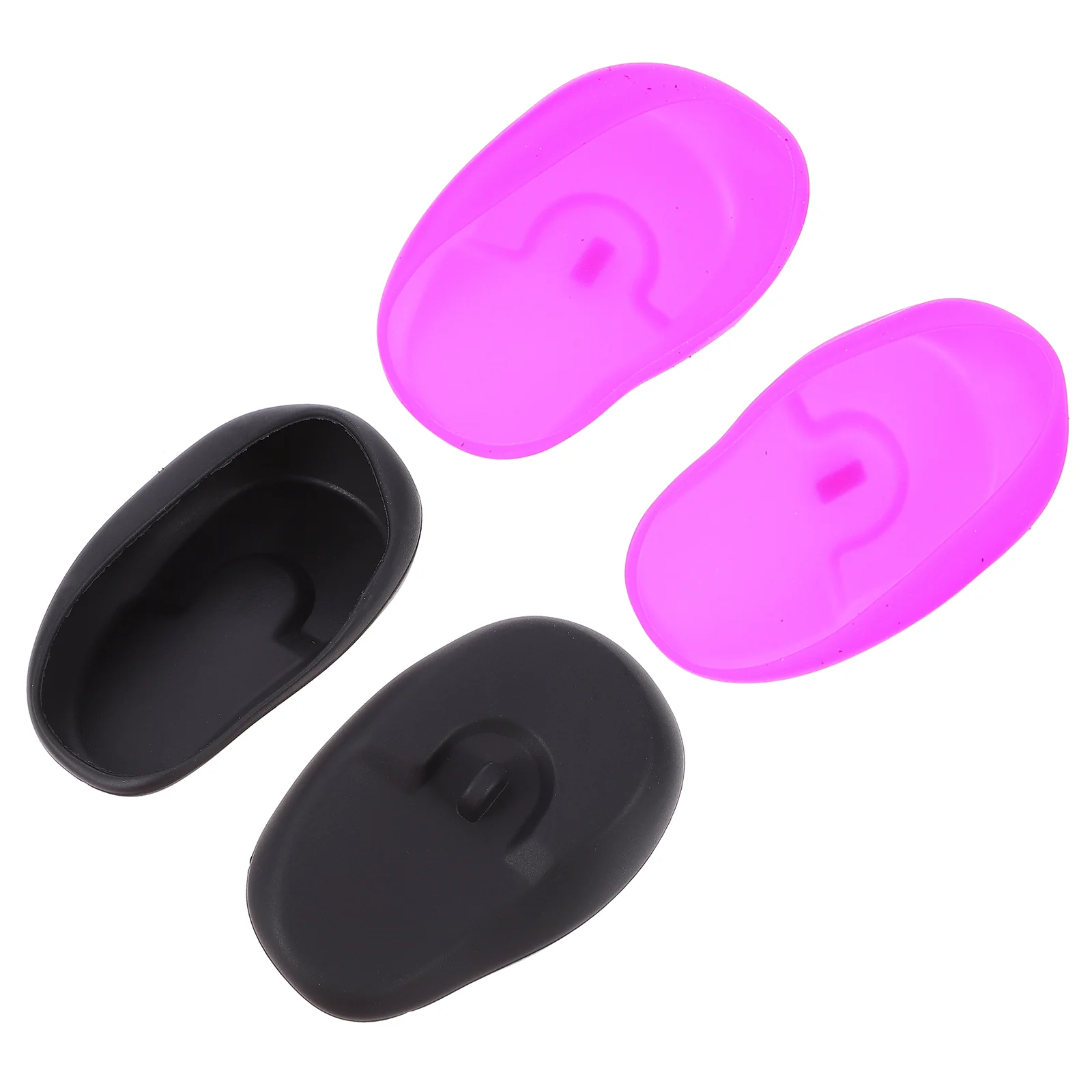 

6 Pcs Baked Oil Dyed Earmuffs Plastic Hair Coloring Protector Silicone Dyeing Caps Hairdressing Cover Protection Silica Gel