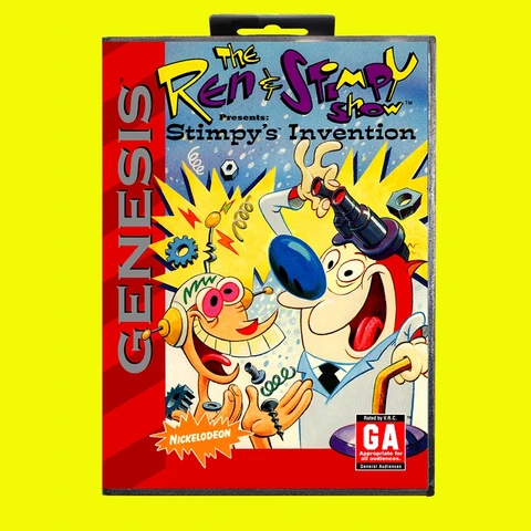 Игровая карта Ren & Stimpy Show MD, 16 бит, Крышка США, картридж игровой консоли Sega Megadrive Genesis