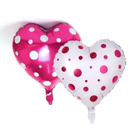 18 inch heart shaped balloon love polka dot aluminum foil balloon toy floating balloon wedding proposal arrangement decoration