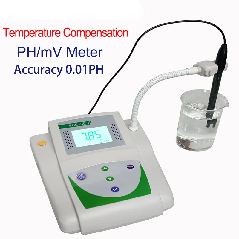 

3 In 1 Lab Benchtop Water PH MV Meter Tester PH Value Analyzer Alat Ukur Akurasi 0.01pH Kompensasi Suhu