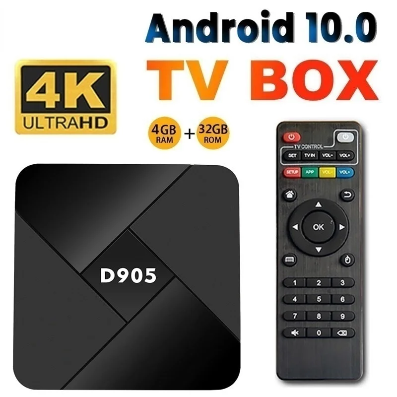 

TV Box Android 10.0 2.4G 4GB 32GB 4K TV Box 2022 Smart TV Box WIFI Set Top Box For Youtube Flicker/Facebook 24 Languages Best