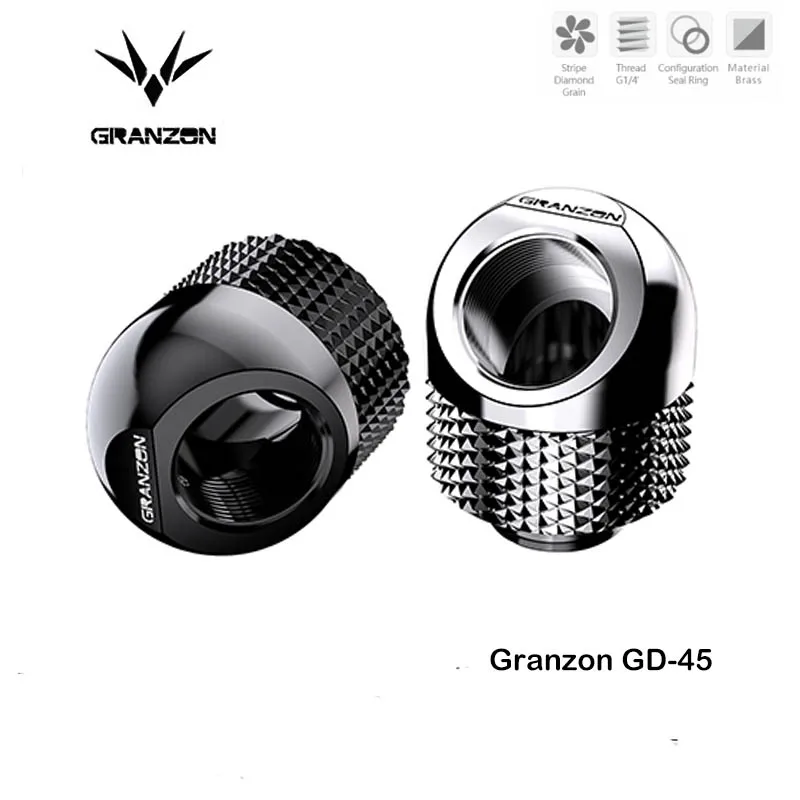 

Bykski Granzon 45 Degree Fitting Black Silver G1/4 Rotary Connector PC Water Cooling System Copper Elbow GD-45