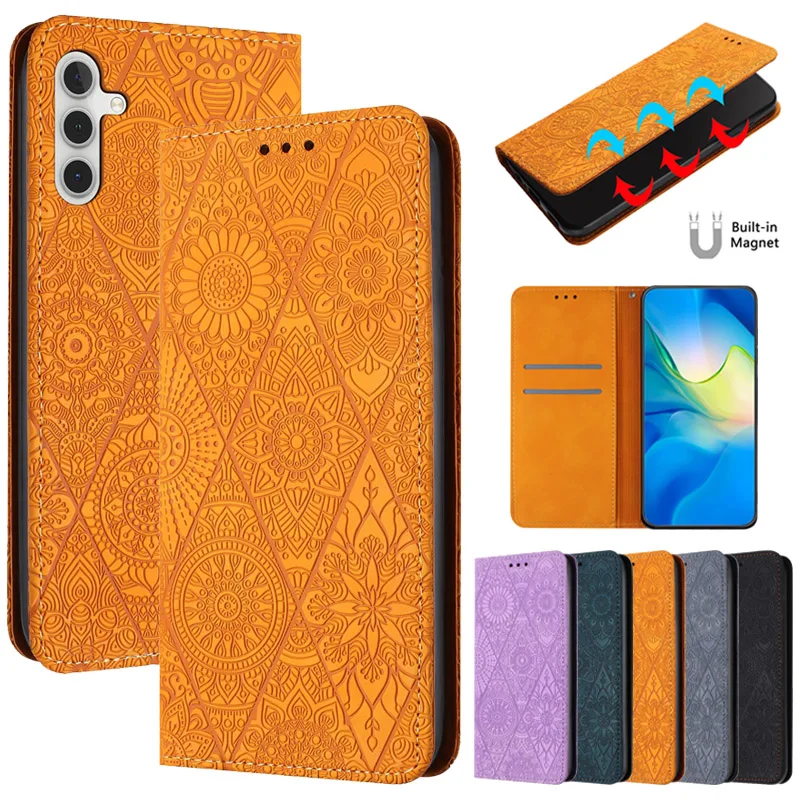 

For Samsung Galaxy A34 5G SM-A346B Case Mandala Flower Totem Leather Flip Magnet Case for Samsung A34 A 34 SM-A346E Phone Cover