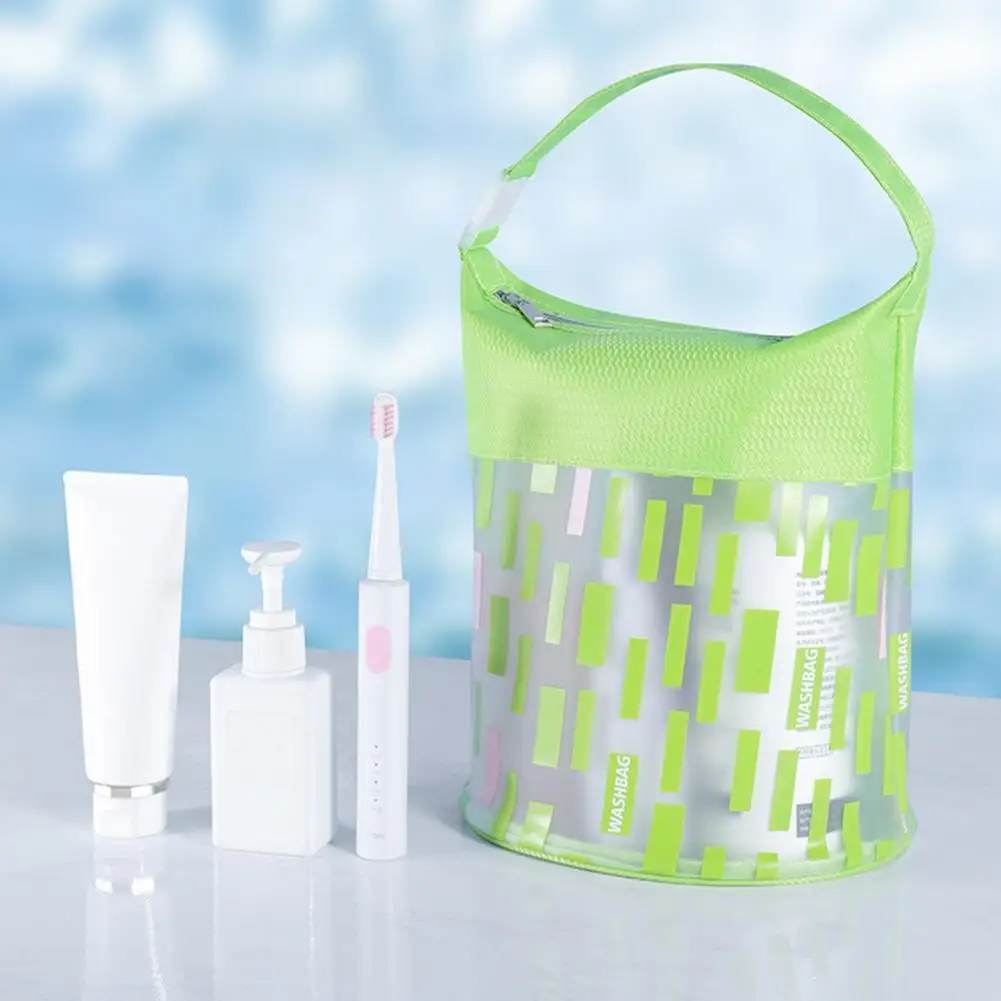 

Clear Cosmetic Bag Waterproof Portable Handle Makeup Bag Smooth Zipper Multi-functional Travel Toiletry Makeup Pouch