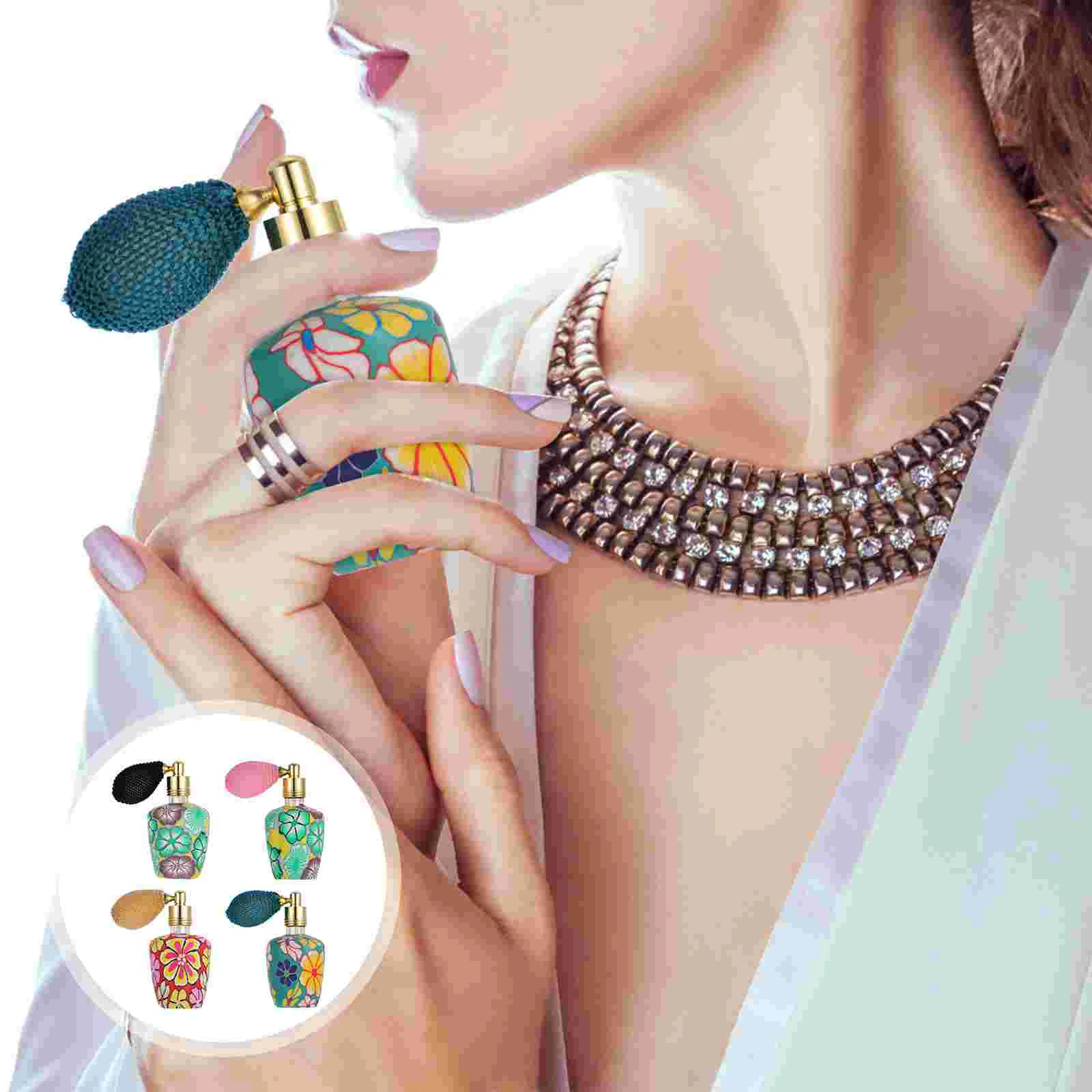 

4 Pcs Perfume Travel Containers Polymer Clay Toiletry Atomizer Storage