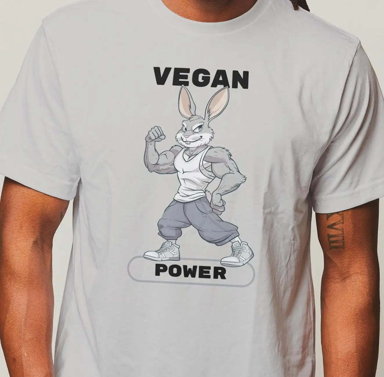 Забавная веганская футболка для Vegans Power Rabbit Bunny Meme Gym