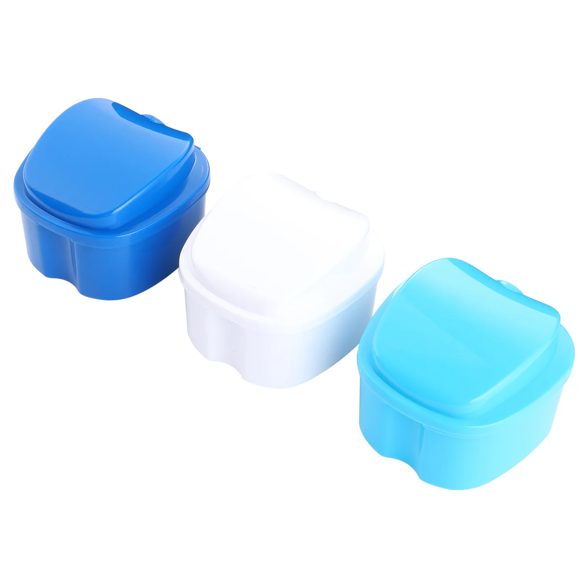 

3 Pcs Denture Box Fake Teeth Storage Case False Retainer Hinge Dental Container Plastic Travel