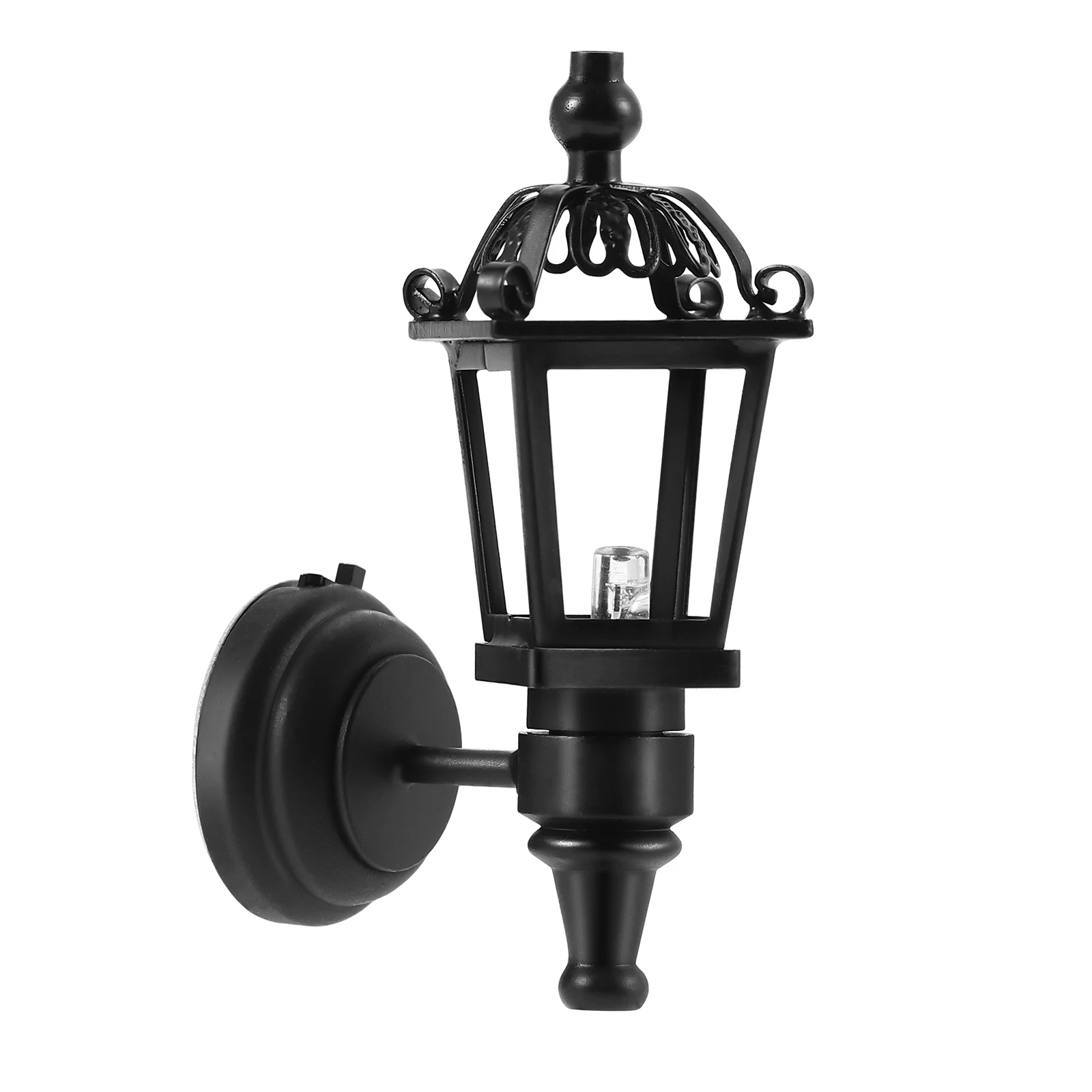 

LEORX Dollhouse Wall Lamp 1:12 LED Wall Light Mini House Lantern Dollhouse DIY Acessory (Black)