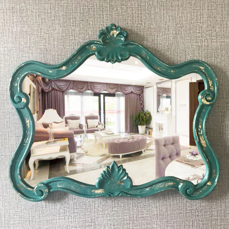 

Bath Wall Mirror Bedroom Aesthetic Dressing Table Large Vintage Mirror Shower Irregular Toilet Lustro Nordic Home Decor WSW35XP