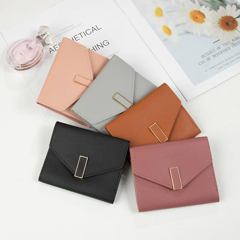 

Миниатюрный Женский кошелек из искусственной кожи, роскошный брендовый Дамский бумажник для мелочи, компактный держатель для карт, 2022