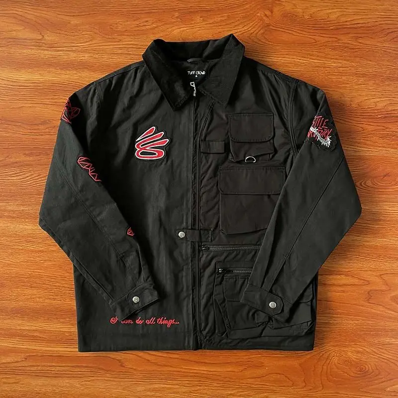 

Tuff Crowd Millennium Tor Jacket Doghead Embroidered Patchwork Zipper Jacket