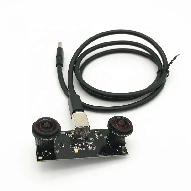 Фото USB-камера с двумя объективами 180° Fisheye, USB3.0, 960P, OTG, UVC, 3D VR, стерео, распознавание лиц №1