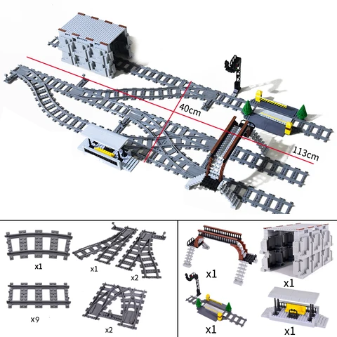 Конструктор MOC креативный городской поезд Lihts, рельсы сигнала кареты, аксессуары, модель, строительные блоки, кирпичи, игрушки для детей, подарки