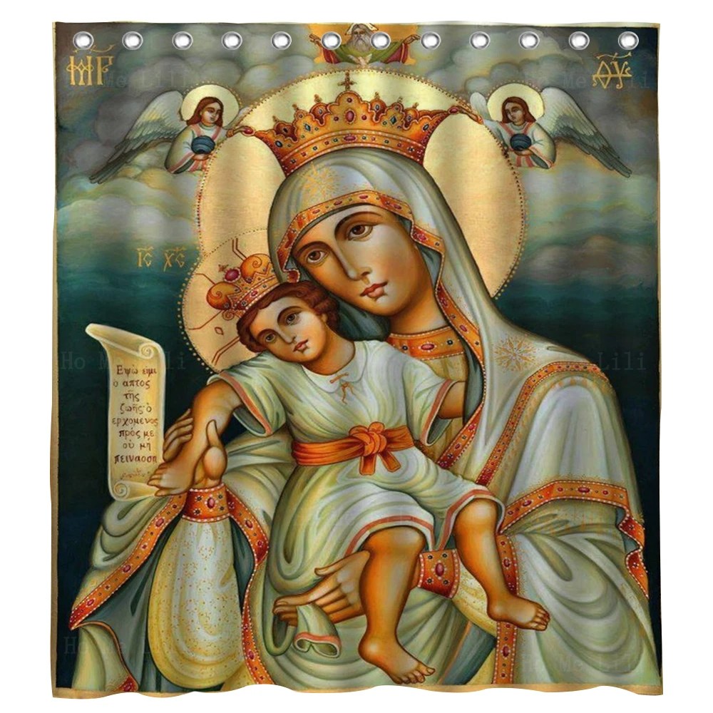 

Virgin Main Of Angels Christian Honor And Respect Orthodox Russia Shower Curtain With 12 Hooks By Ho Me Lili For Bathroom Decor