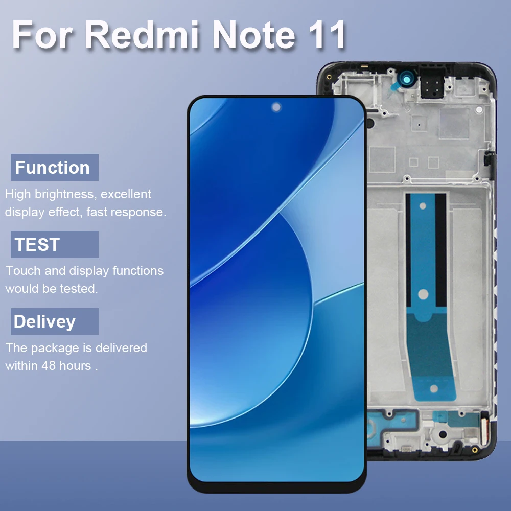 ЖК-экран 6 43 дюйма для Xiaomi Redmi Note 11 ЖК-дисплей с сенсорным экраном и дигитайзером