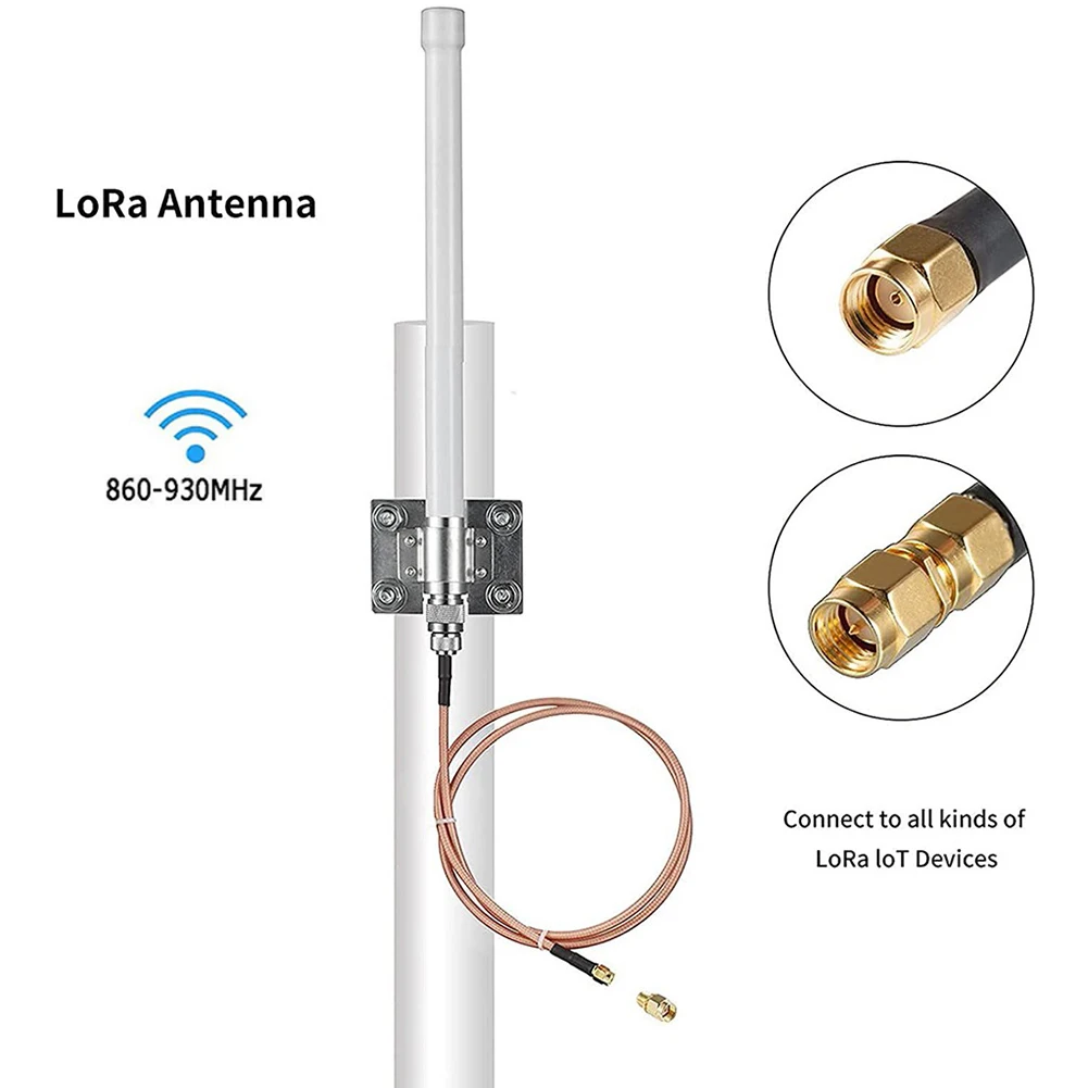 Фото Антенна LoRa N-Male из стекловолокна для беспроводного майнинга Helium Bobcat-RAK Sensecap M1, 5.8dBi, 868МГц/915МГц, для наружного использования, дальнего действия №4