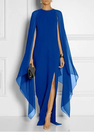 

2023 Summer European & American Fashion Elegant French Retro Evening Dresses High Waist Chiffon Sleeveless Shawl Dress