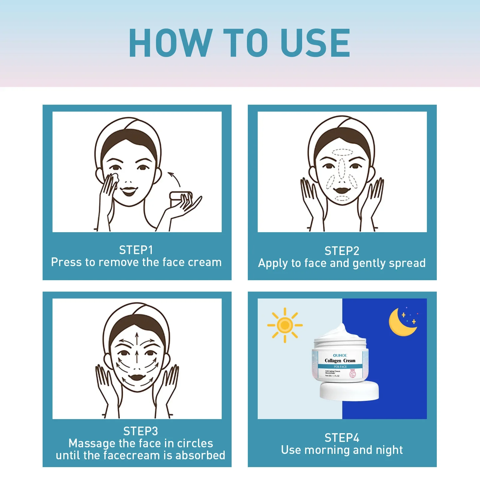 Коллагеновый антивозрастной крем осветляющий лоб тонкие линии укрепляющий