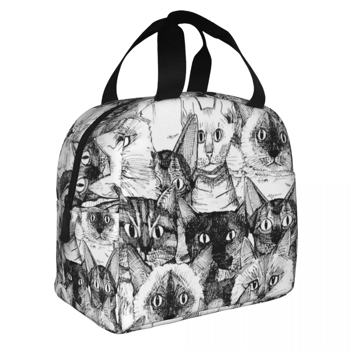 Lunch Bags for Women Kids Animal Cats Pet Cute Thermal Cooler Waterproof Picnic Oxford Lunch Box Bento Pouch