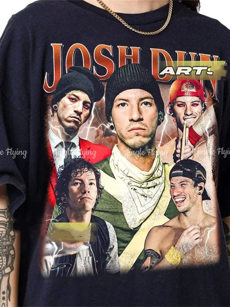 Футболка из чистого хлопка унисекс с винтажным дизайном Josh Dun