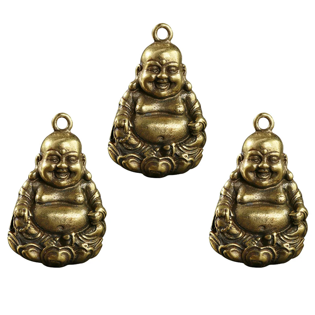 

3 Pcs Maitreya Keychain Pendant Car Key Ring Brass Keychain Charms Outdoor Decor Party Favor Necklace Bracelet Craft Beads
