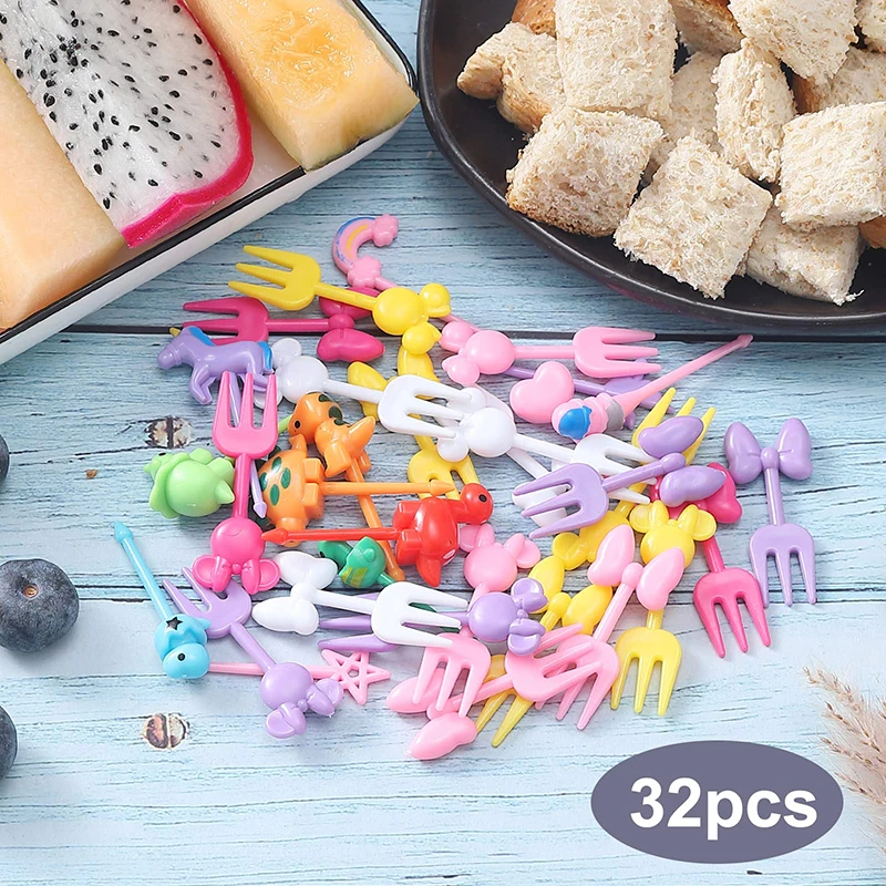 32 шт. детские пищевые вилки с мультяшным рисунком