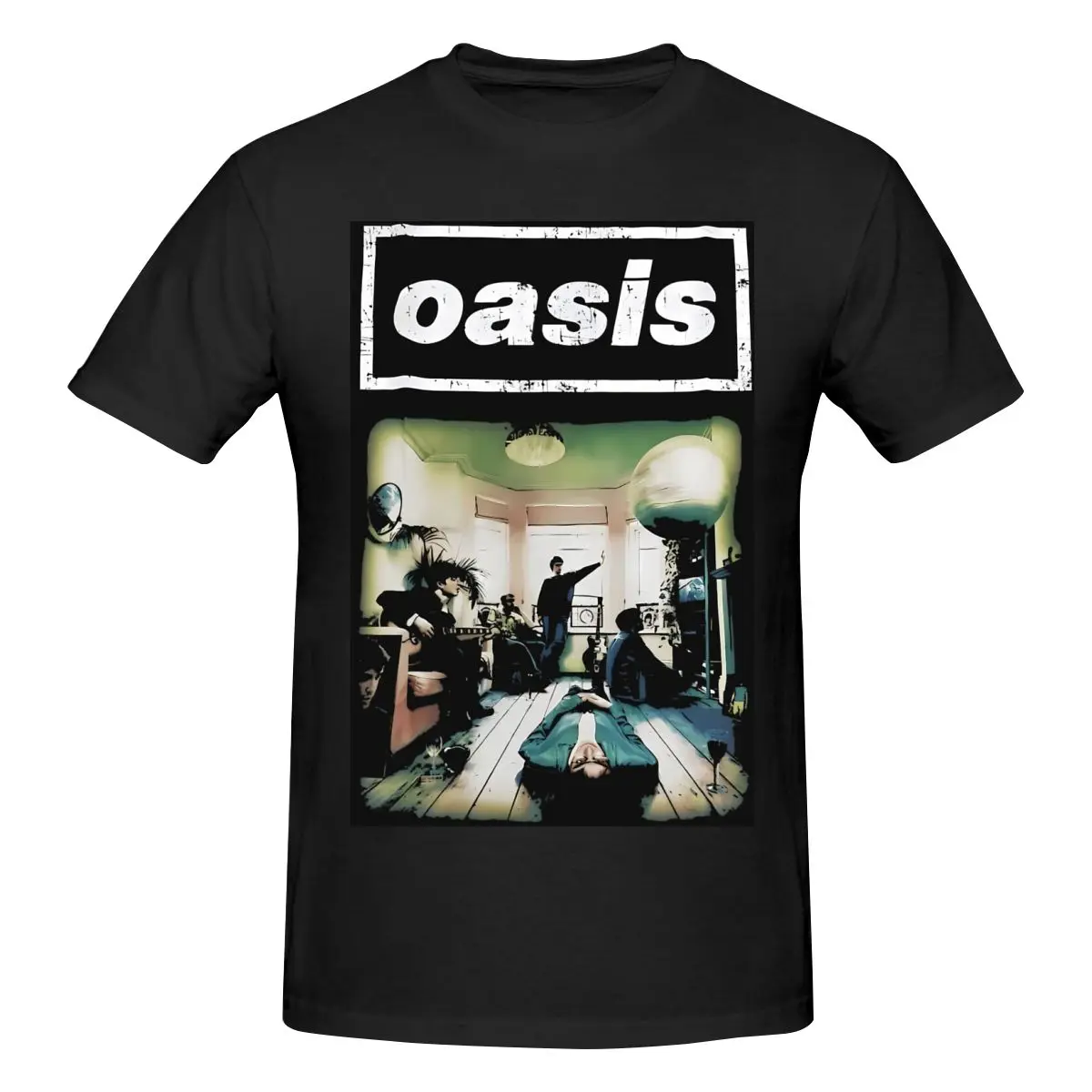 Роскошные футболки для мужчин летняя рубашка с принтом рок 90'S Oasis хлопковая