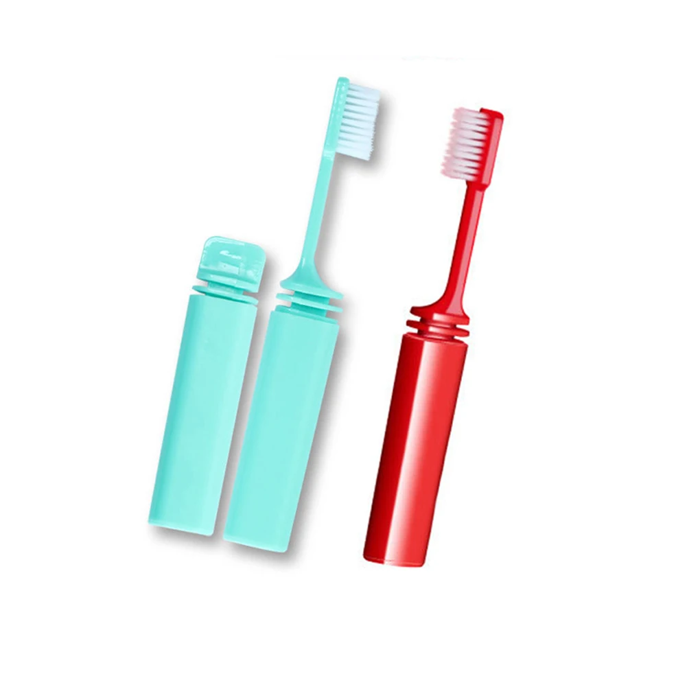 

10Pcs Folding Bamboo Soft Toothbrush Portable Oral Cleaning Fine Manul Teeth Brush Foldable Travel Camping Hiking Outdoor Use