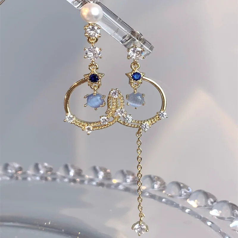

Женские серьги из серебра 925 пробы с лунным камнем