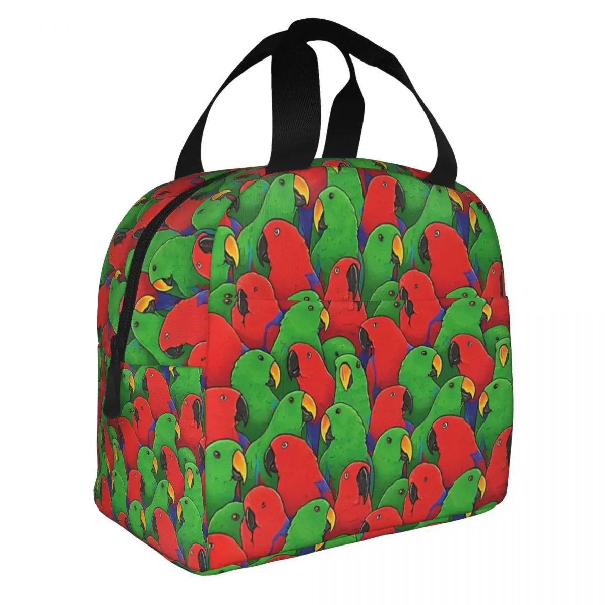 Male And Female Eclectus Parrots Lunch Bento Bags Portable Aluminum Foil thickened Thermal Cloth Lunch Bag for Women Men Boy