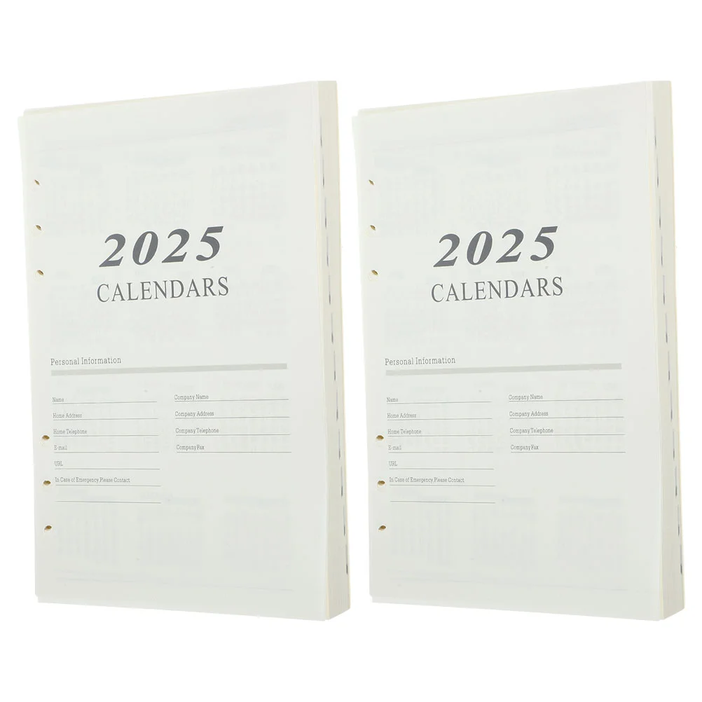 2 книги сменный блокнот ежедневный планировщик сменные стержни с вкладышами