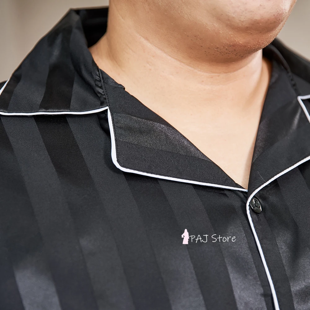 Men Pajamas Set Silk Satin Long Sleeve Autumn Sleepwear Homewear Men Home Suit Super Large Size 5XL-8XL Top Pyjamas Sleep Pijama