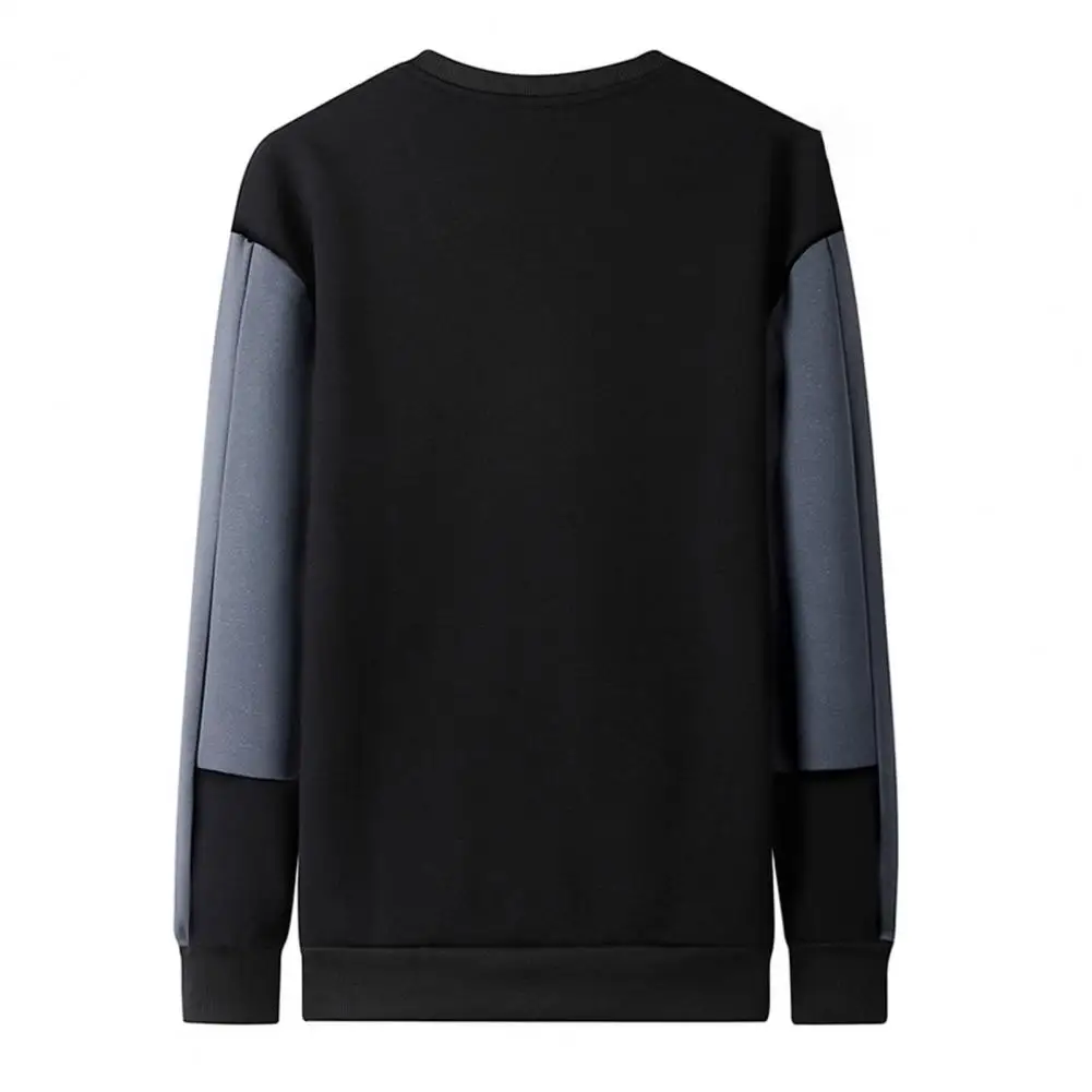 

Cold Resistant Skin-Touch Male Splicing Color Casual Basic Sweatshirt for Shopping