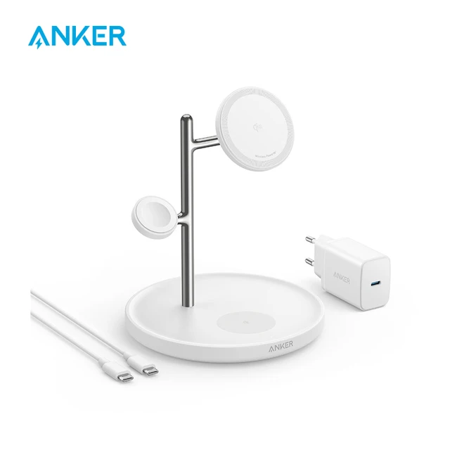 Беспроводная зарядная станция Anker MagGo 3 в 1, сертифицированная ...