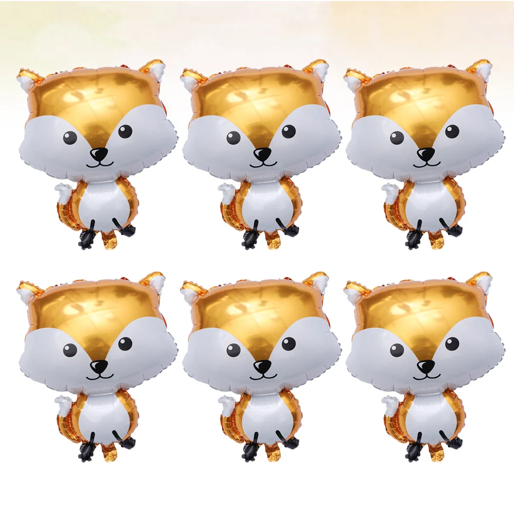 

Balloons Fox Woodland Party Balloon Animal Baby Shower Birthday Decorations Aluminum Supplies Theme Cartoon Animals Decoration